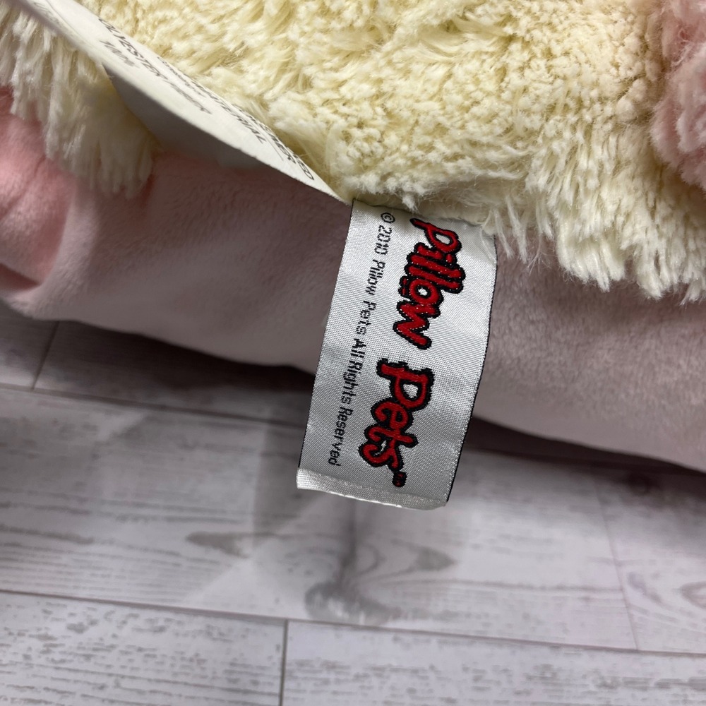 Pillow Pets Thumpy Bunny Rabbit Plush Cream Pink Polka Dot Ears Stuffed Toy - Picture 9 of 13